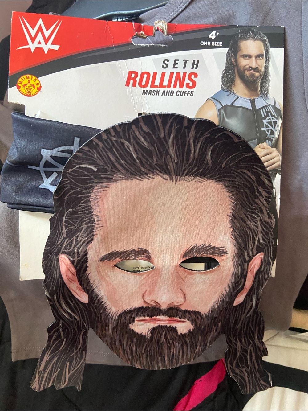 WWE Seth Rollins Kids Face Mask in Black and Brown
